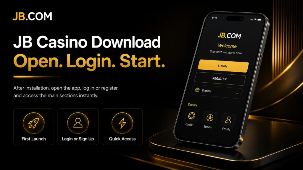 JB Casino download, login and first app launch guide