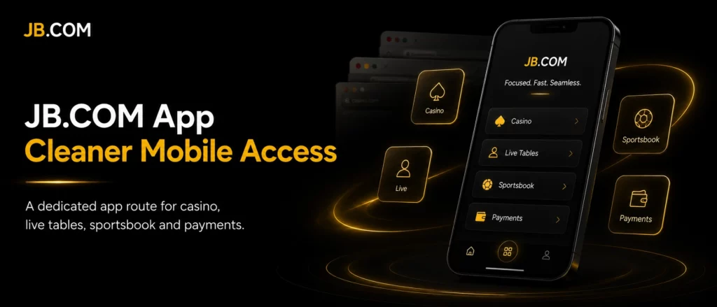 JB.COM mobile app experience for casino and sportsbook